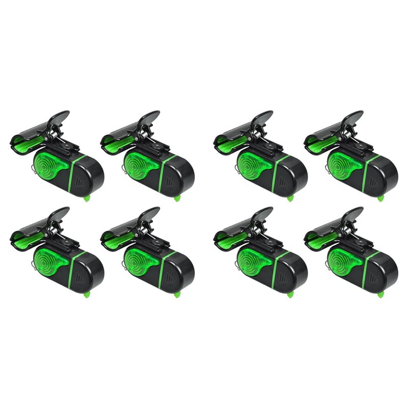 Bite Alarm - A06F-8PCS Alarmas de pesca con luz
